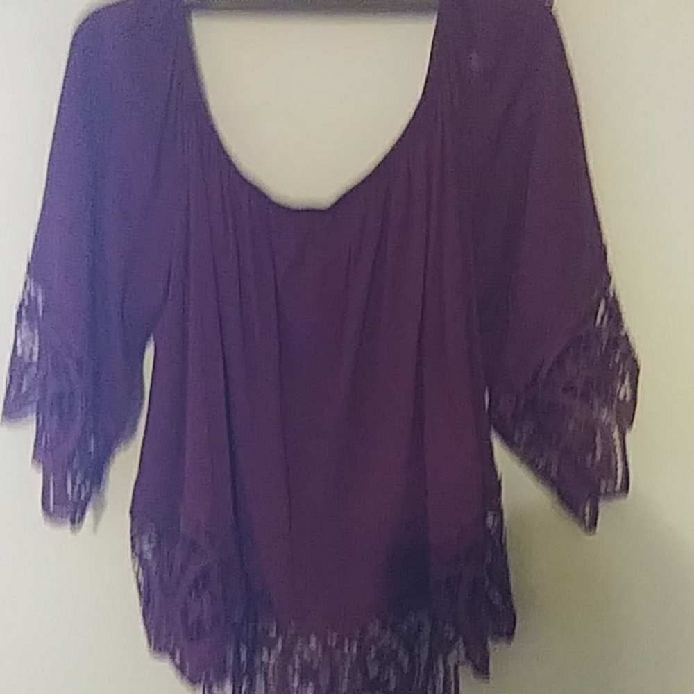 Lovely Lace Trimmed Bundgy Blouse.